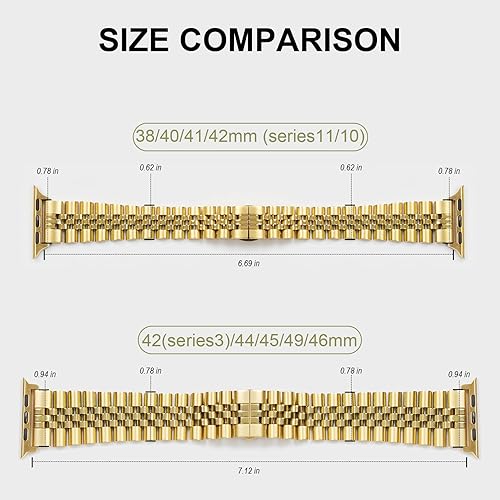 Miniatura 4 de baozai Correa de metal con funda compatible con Apple Watch de 3840411.654 in Series 344451.654 in Series 101.811 in, funda protectora de pantalla