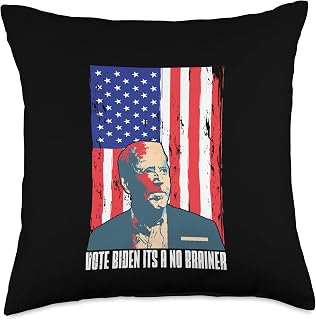 Funny Republican Sleepy Joe Biden Funny Political Meme-Vote Biden its a no brainer Throw Pillow, 18x18, Multicolor