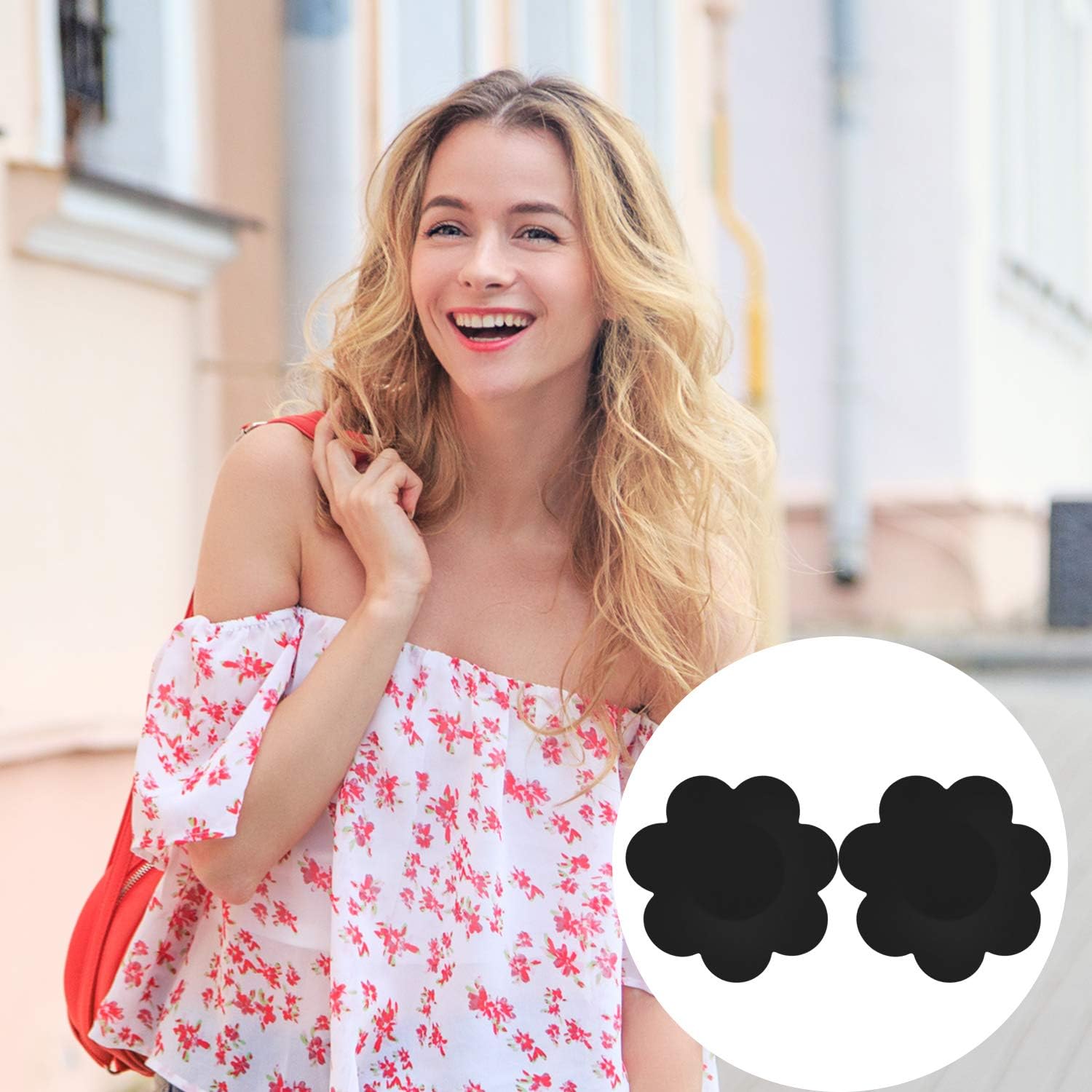 Geyoga 30 Pieces Nipple Cover Pasties Disposable Nipple Covers No Show Satin Breast Stickers Self Adhesive Petal Bra Pasties - Image 5