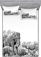 Vista 113 de Ambesonne Island Map - Juego de sábanas bajeras y fundas de almohada, mapa del tesoro súper detallado, diseño de piratas rústicos grungy, tema