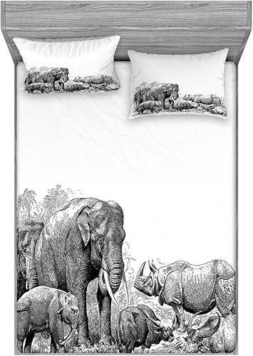 Miniatura 116 de Ambesonne Juego de sábanas bajeras y fundas de almohada, diseño retro de los videojuegos con botones de joystick vintage de los años 80 y 90, diseño