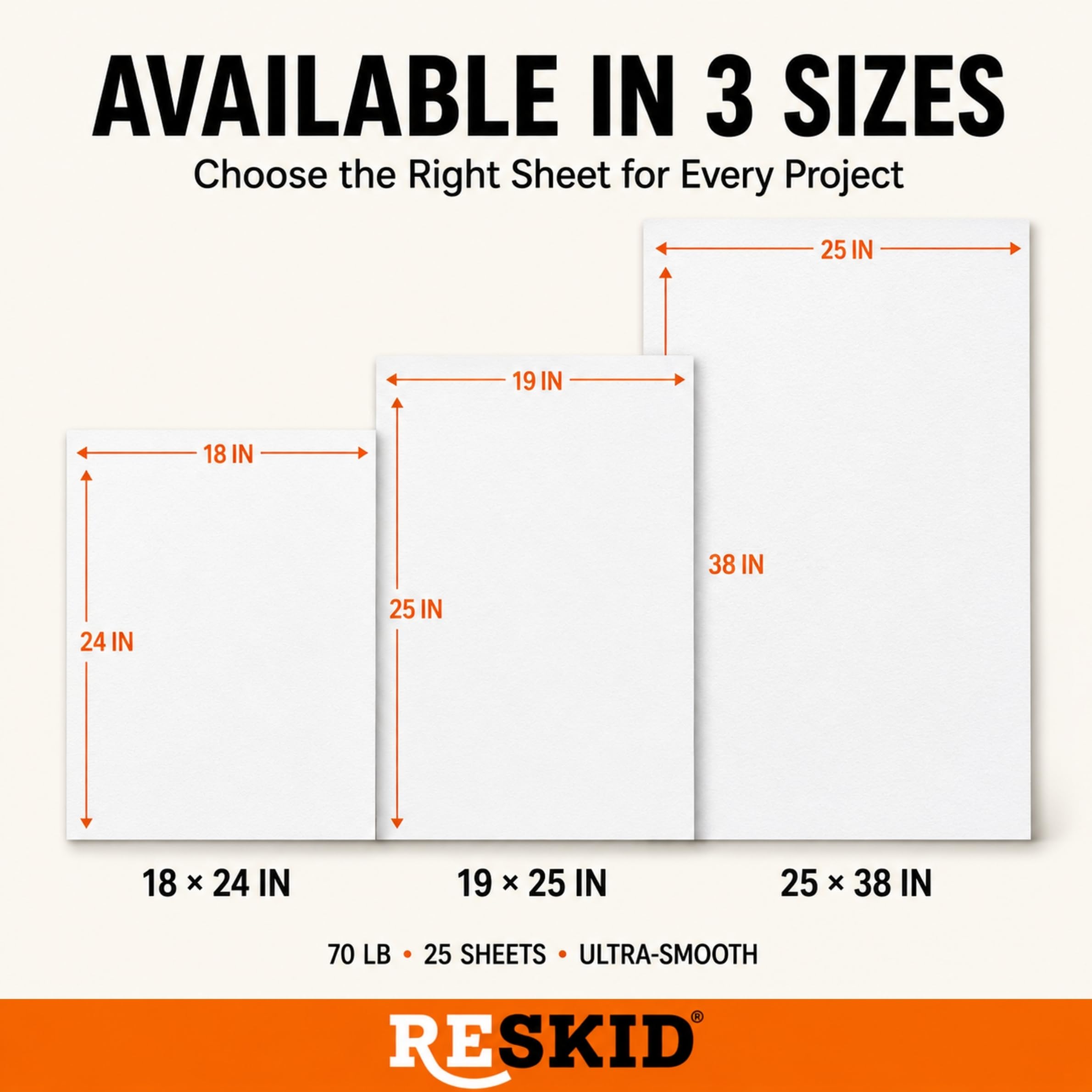 Reskid Paquete de 25 hojas de papel de dibujo grande de 19 x 25 pulgadas para caballetes, ideal para papel de dibujo de niños, escuelas, oficinas y todas tus necesidades artísticas