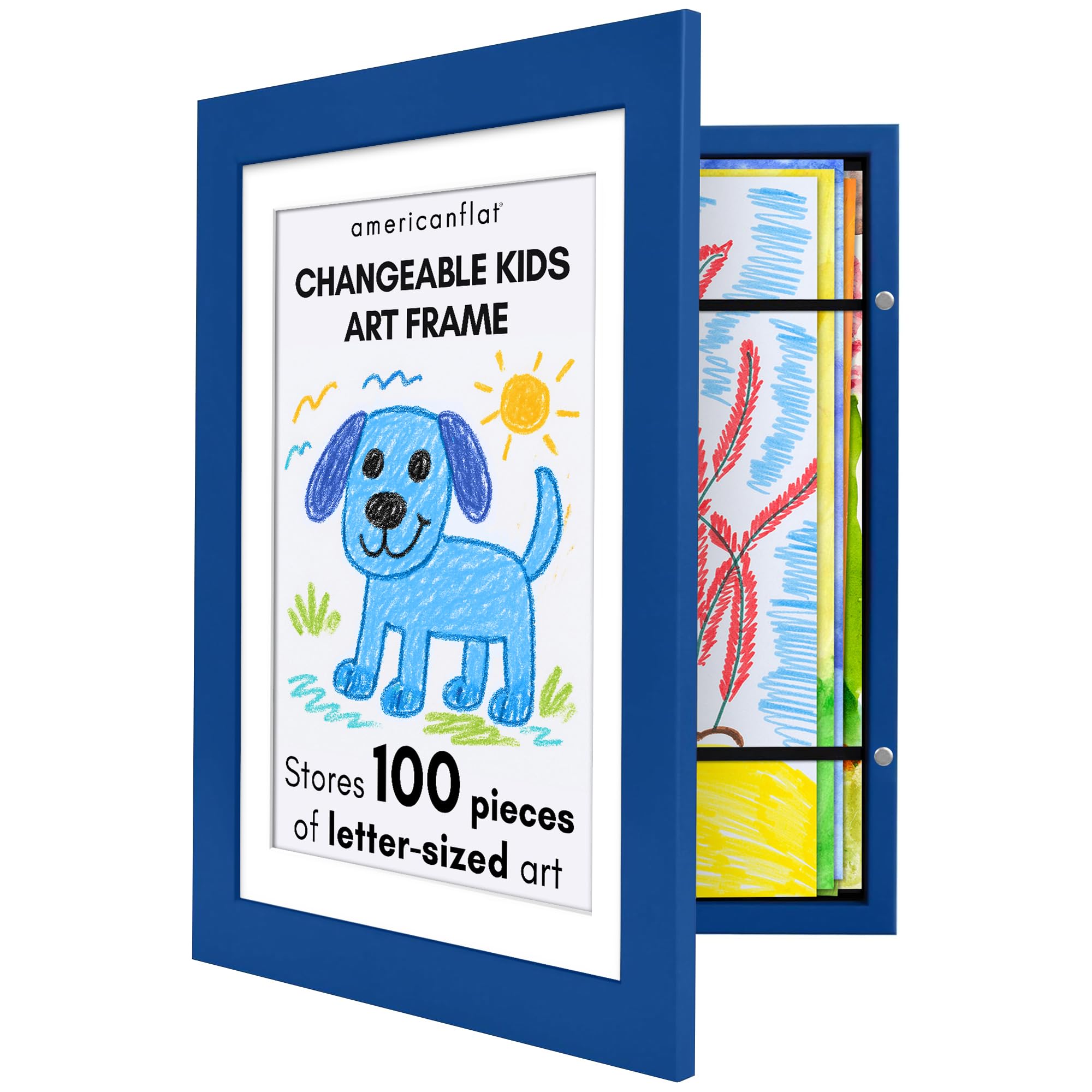 Americanflat 8.5x11 Changeable Kids Art Frame - Sapphire Blue