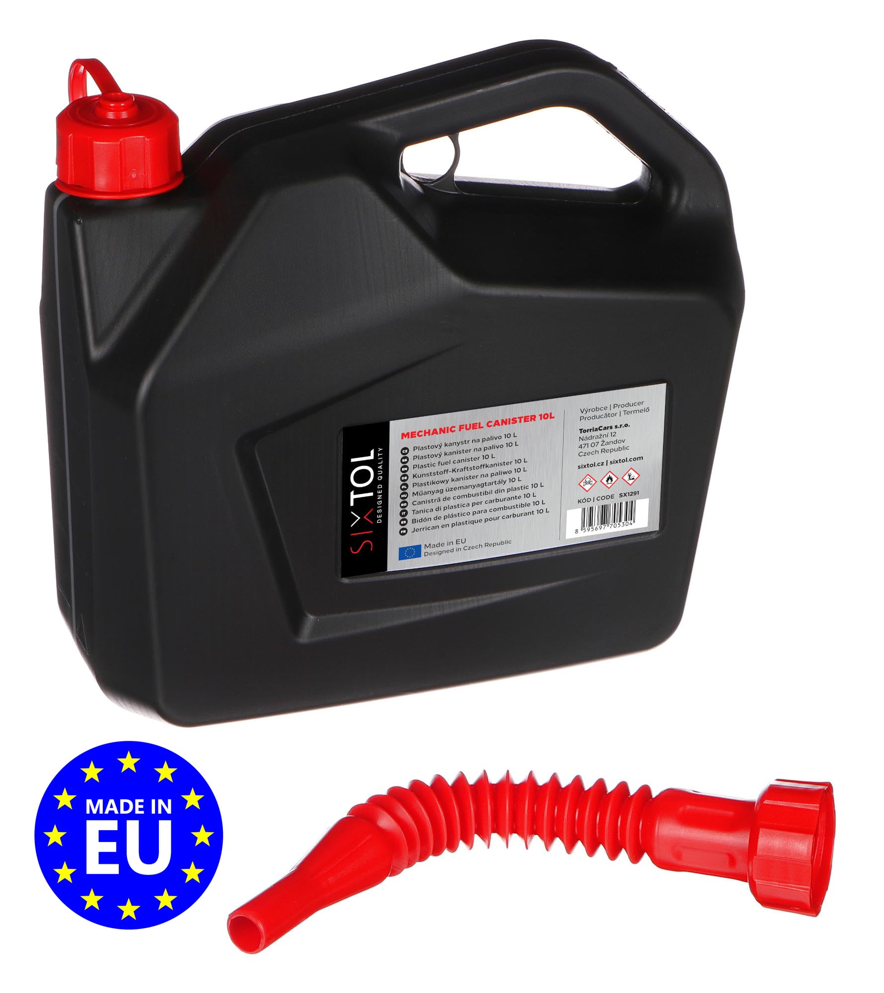 MECHANIC FUEL CANISTER 10L | Tanica carburante plastica | HDPE resistente | Con beccuccio flessibile