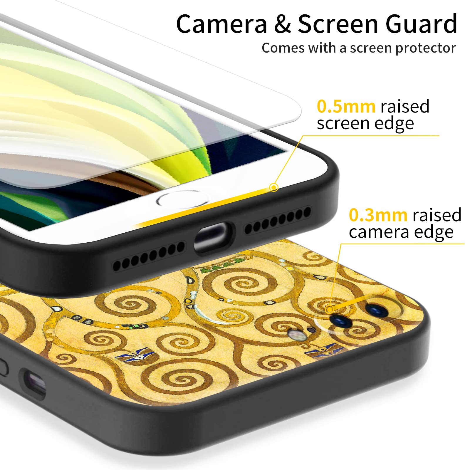 Custodia Premium In Silicone Per IPhone 14 Plus Con Stampa Gustav Klimt – Albero Della Vita, Antiurto, Con Pellicola Protettiva - 5