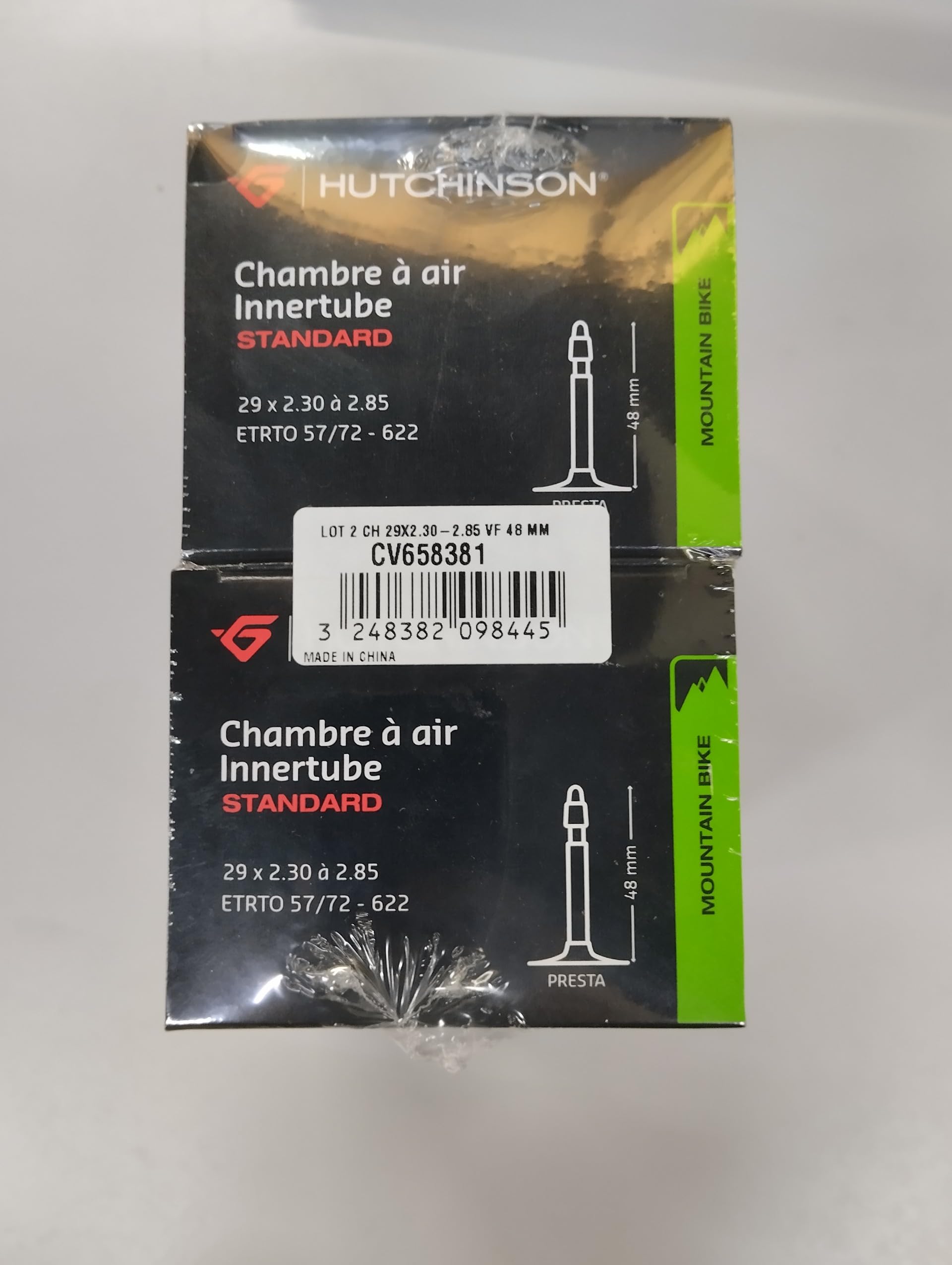 Hutchinson Pack of 2 Inner Tubes – Presta Valve (48mm) – 29 x 2.35/2.85