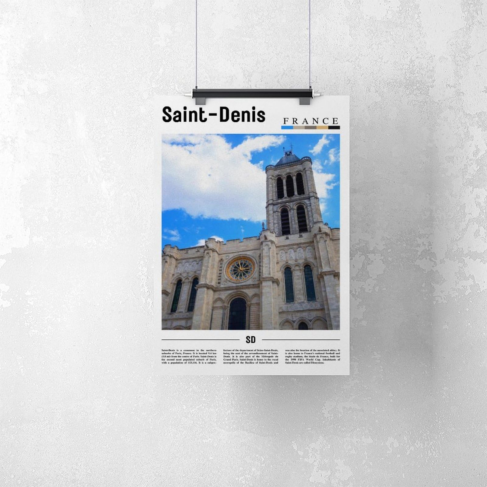 F I N U C B Saint-Denis Reunion Francja podróż dekoracja ścienna dookoła świata podróż sztuka ścienna modne miasto sztuka ścienna wydruki retro estetyczne przeznaczenie bez ramy 50 x 76 cm