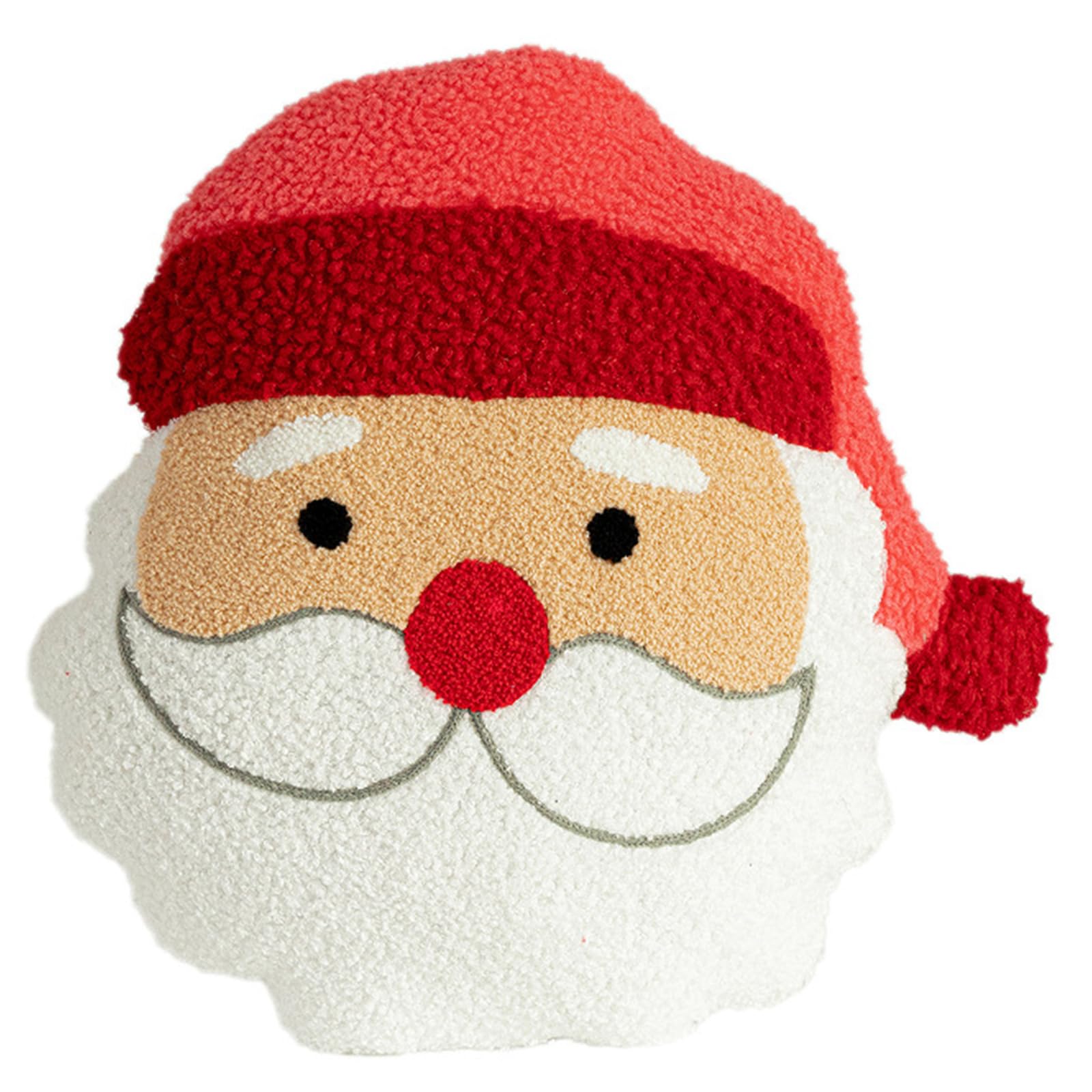 Festives Santa Furry Throw Pillow Cartoon Santa Hat Stuffed Cushion for Living Room Bedroom Holiday Sofa Decors Gift Furry Pillow