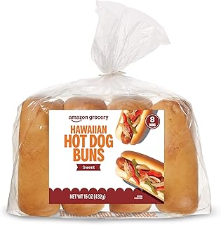 Amazon Grocery, Sweet Hawaiian Hot Dog Buns, 15 Oz, 8 Ct (Previously Happy Belly, Packaging May Vary)