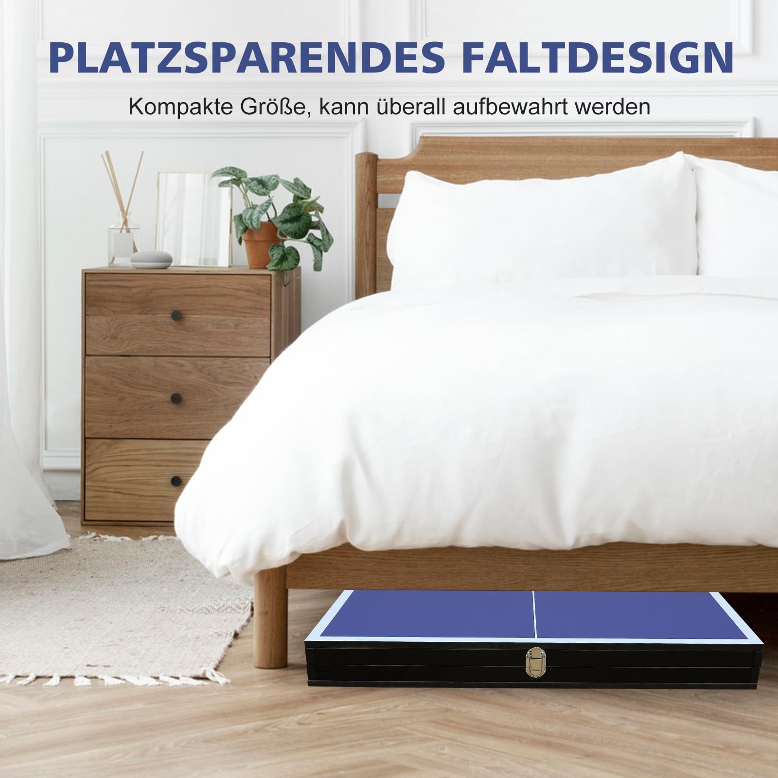 Table de ping-pong pliable 137 x 76 cm avec filet, raquettes et balles