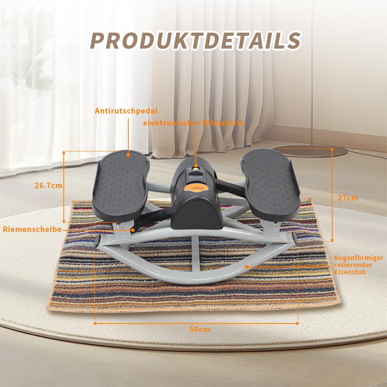 Rock Stepper, Step Rocker seitlich, Seitlich schwingender Fitness-Stepper Heimtrainingsgerät, Fitnessgerät geeignet für Zuhause, Wohnung und Studentenwohnheim