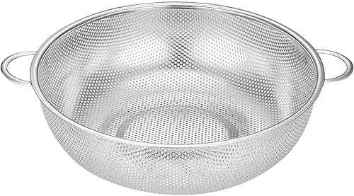 Colador de acero inoxidable, colador de malla fina, colador de metal con asa, espaguetis, frutas, verduras, cesta coladora de alimentos de cocina,