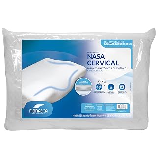 Travesseiro Nasa Ortopédico Cervical Fibrasca, revestimento lavável