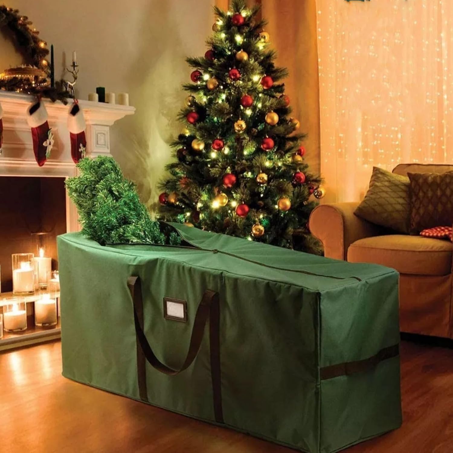generic Large Capacity Xmas Tree Storage Bag 600D Oxford Fabric - MultiUse Container for Holiday Decor Bedding Clothes