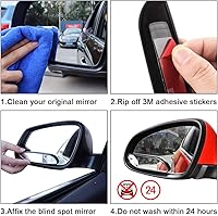 Vista 2 de Espejo de punto ciego espejos de punto ciego para coches espejo retrovisor convexo de vidrio HD 2 paquetes de espejo lateral ajustable en ángulo
