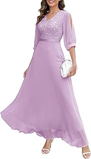 Women's Sequin Dresses Sparkly Glitter Dress Split Sleeves Formal Dresses Maxi Evening Dress