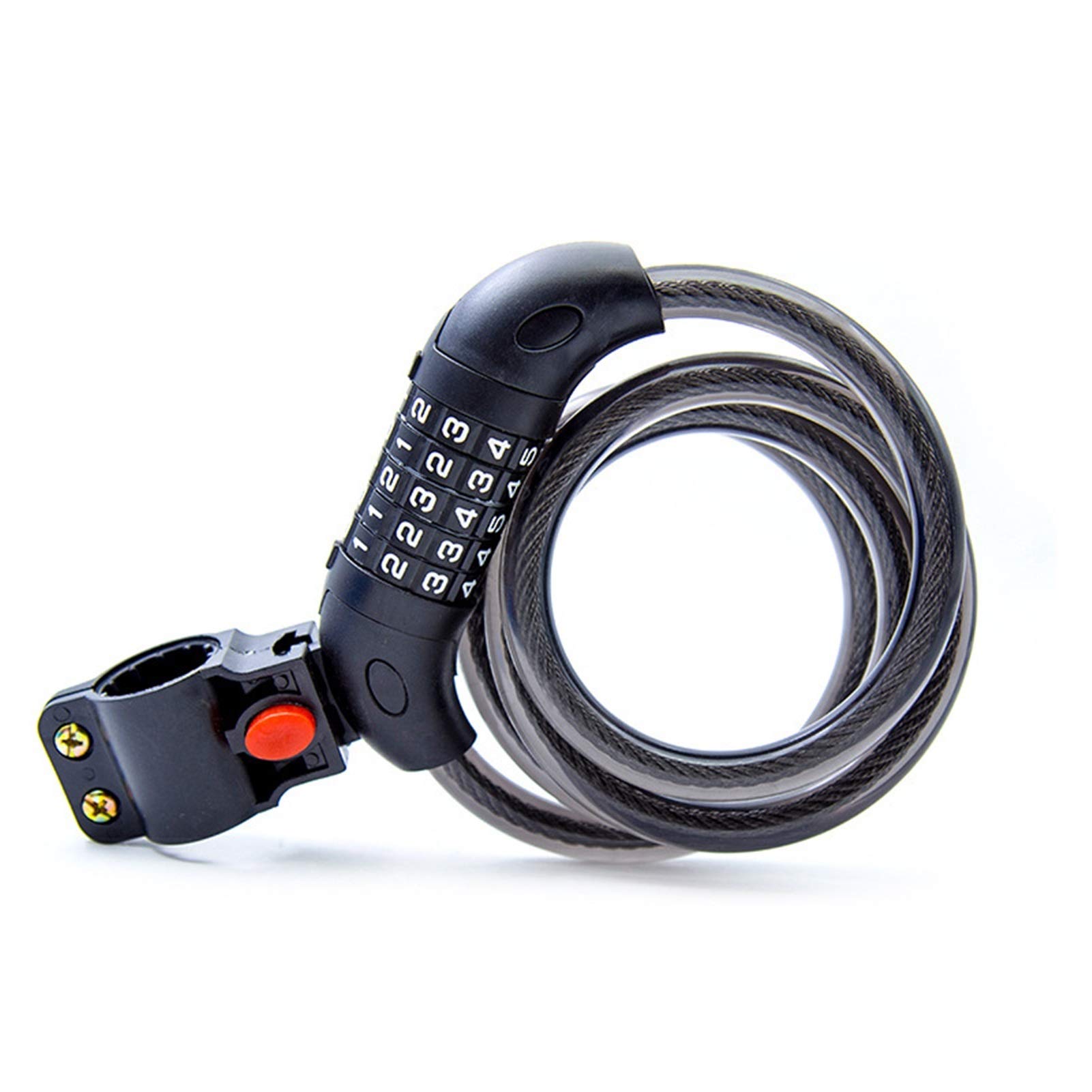 lucchetto digitale a combinazione per bicicletta, Lucchetto for bicicletta, lucchetto con combinazione codificata for bicicletta, accessori for lucchetto con filo d'acciaio(Black)