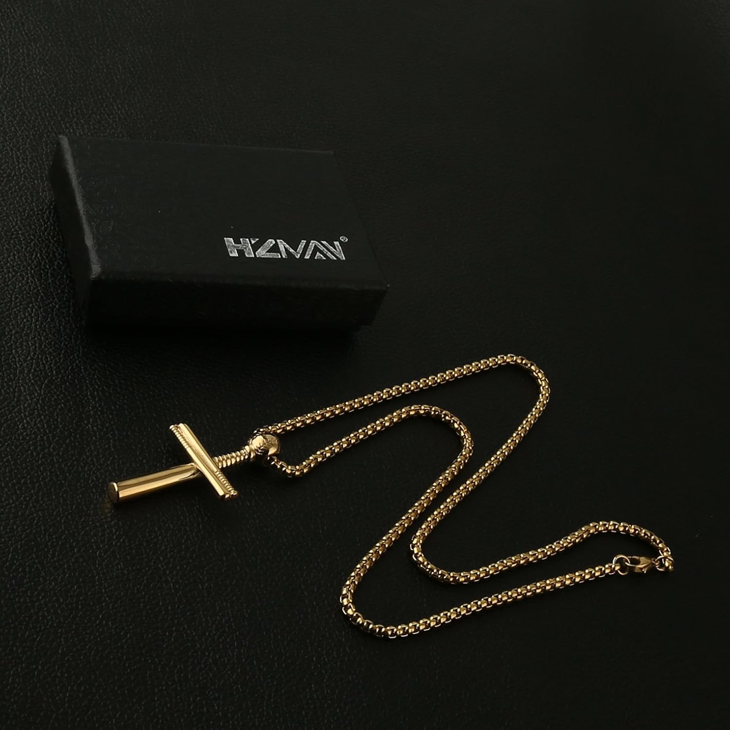 HZMAN Baseball Cross Sports Pendant Stainless Steel Baseball Bat Cross Necklace, Large and Small - Image 5