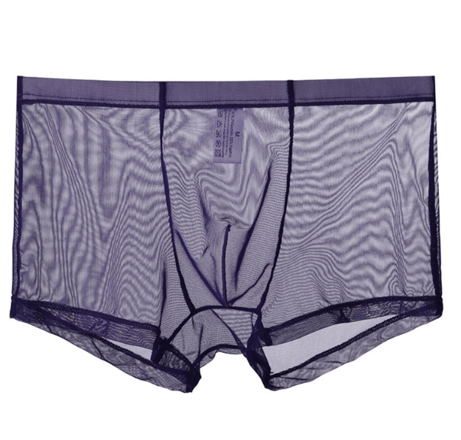 Lclvld Men's Purple Sexy Boxer Briefs Pants Sheer See Through Underpants Lingerie Sexy Transparent Underpants
