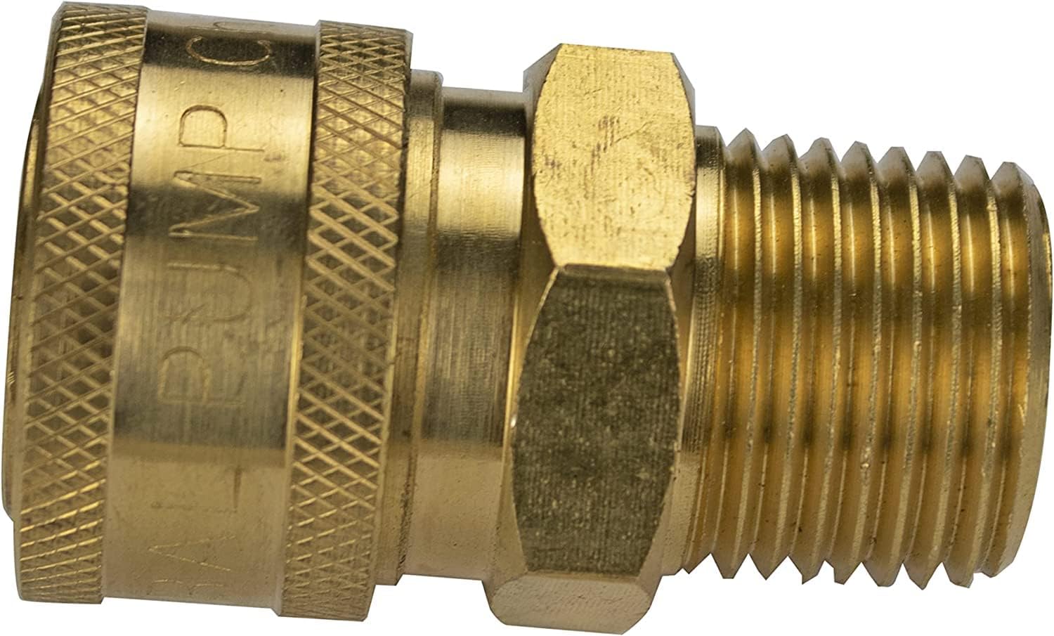 Simpson Cleaning 7102246 Replacement 3/8-Inch QC Socket for Pressure Washer Pumps, 1/2-Inch MNPT, Gold