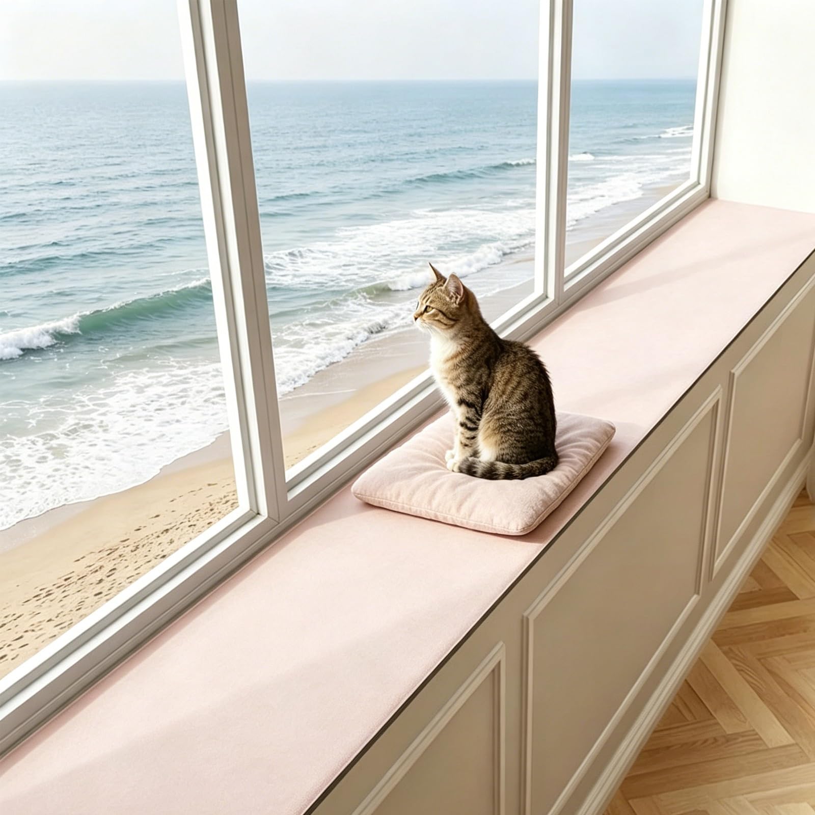 JXYQZD Window Sill Mat Diatomaceous Earth, Narrow Dustproof Window Sill Protective Cover, for Bay Windows and Balconies, Cut to Fit(Pink,50x160cm)