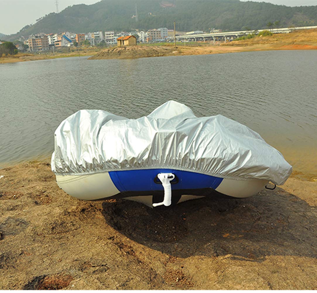 Bâche de Protection pour Bateaux Gonflable Housse de Bateau Pneumatique en Tissu Oxford 420D étanche Résistant aux UV Résistant à la Poussière,Argent,3.3m