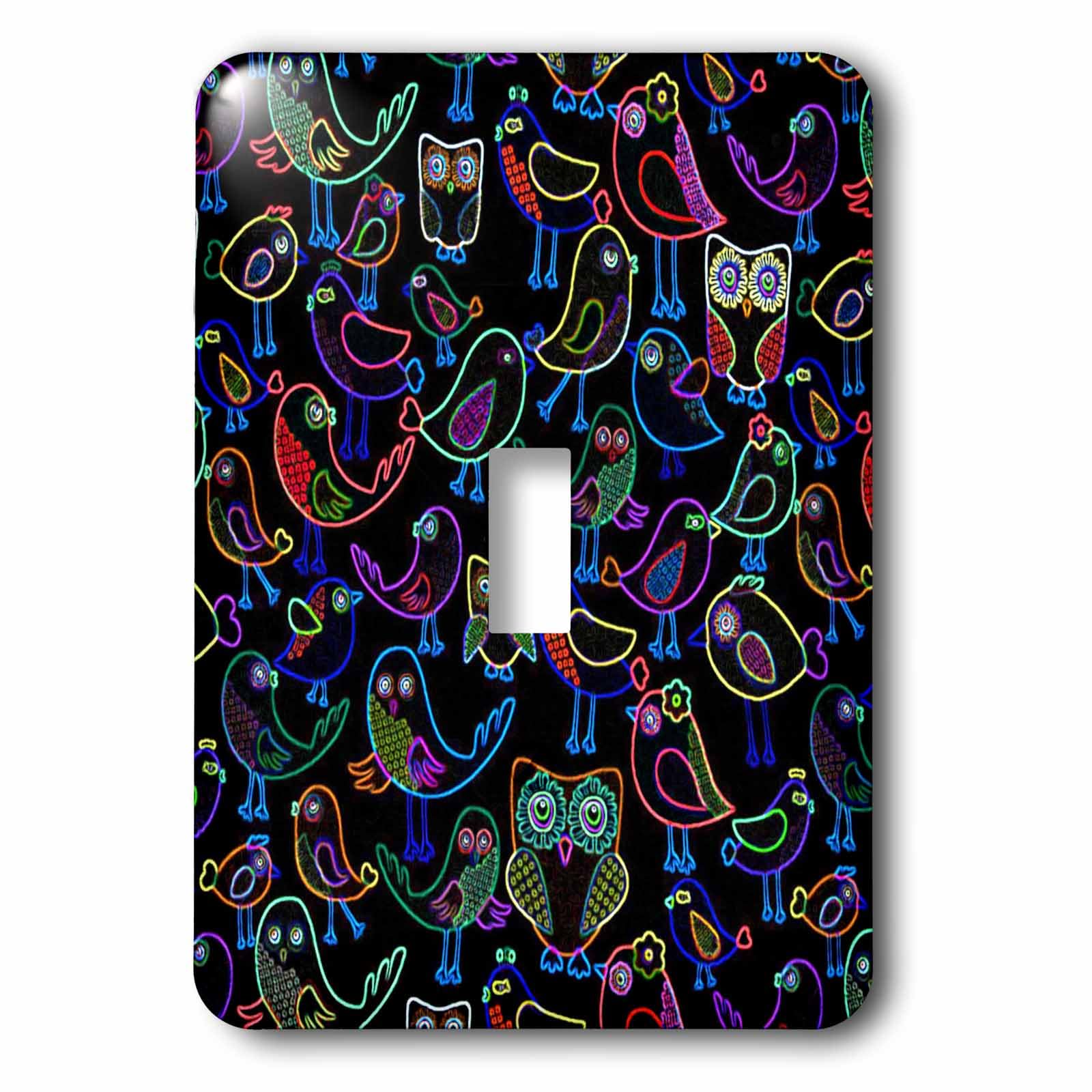Interrupteur hiboux fluo 3dRose pour illuminer la decoration de la chambre des enfants