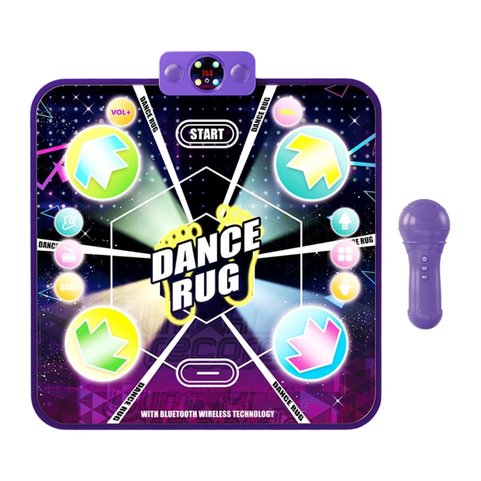 Tappeto da Ballo Luminoso per Bambine E Bambini, Tappeto Interattivo con Musica, Tappeto da Gioco Elettronico per La Casa, Regalo di Compleanno