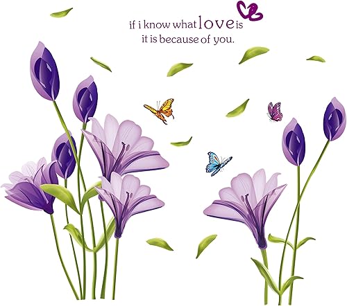 Miniatura 9 de LiveGallery Hermosas calcomanías de pared con diseño de rosas y rosas, removibles, para decoración artística, decoración artística, murales