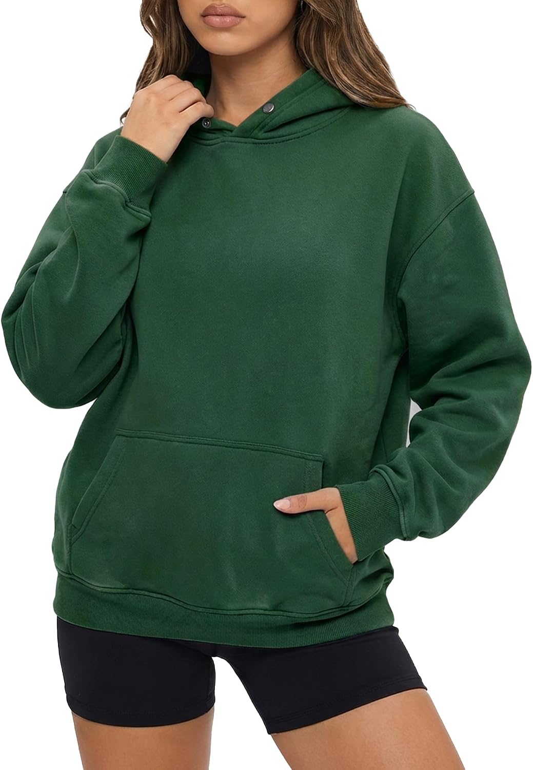 YND Womens Oversized Acid Wash Hoodie, Heavyweight Vintage Pullover, Fleece Cotton Sweatshirt for Couples, Unisex Streetwear