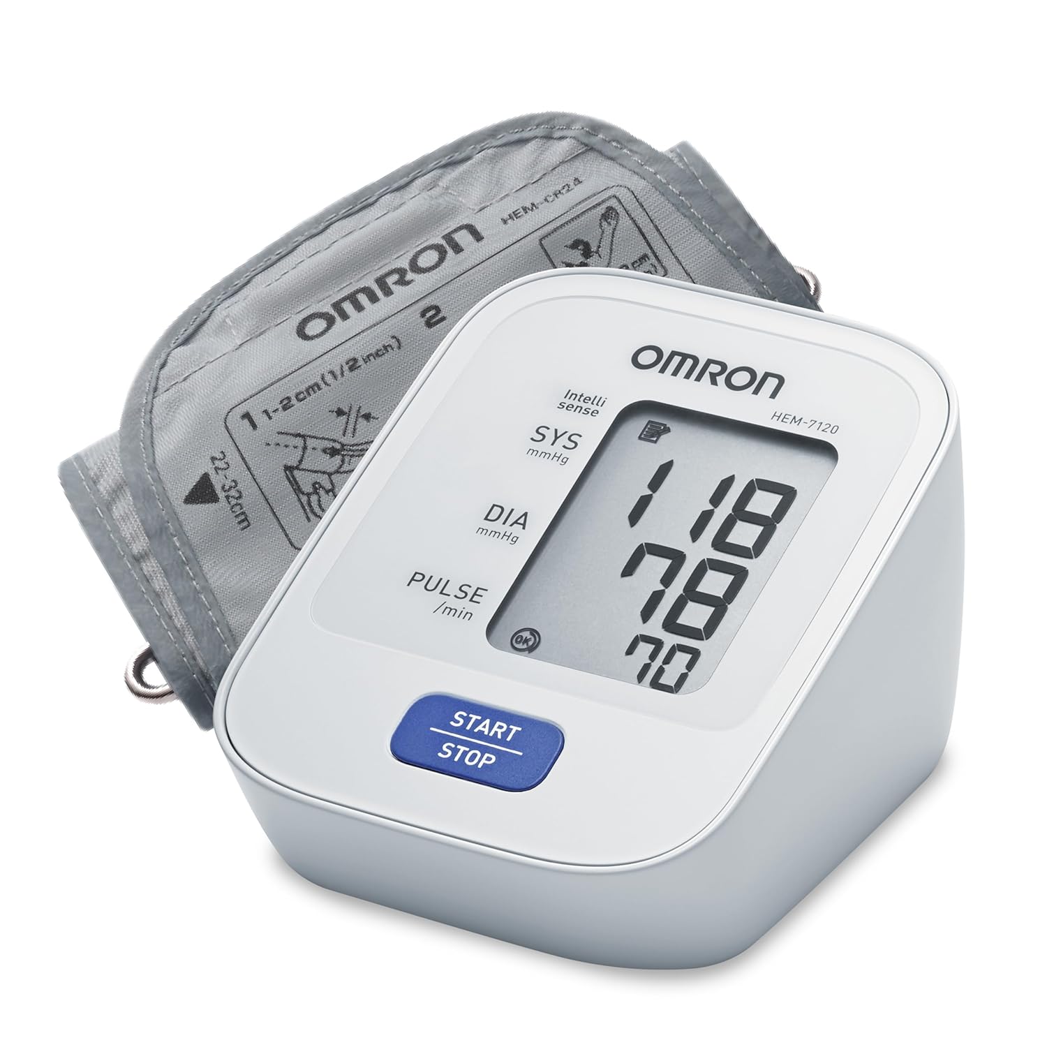 Omron HEM 7120 Fully Automatic Digital Blood Pressure Monitor With Intellisense Technology For Most Accurate Measurement – Arm Circumference (22-32Cm)