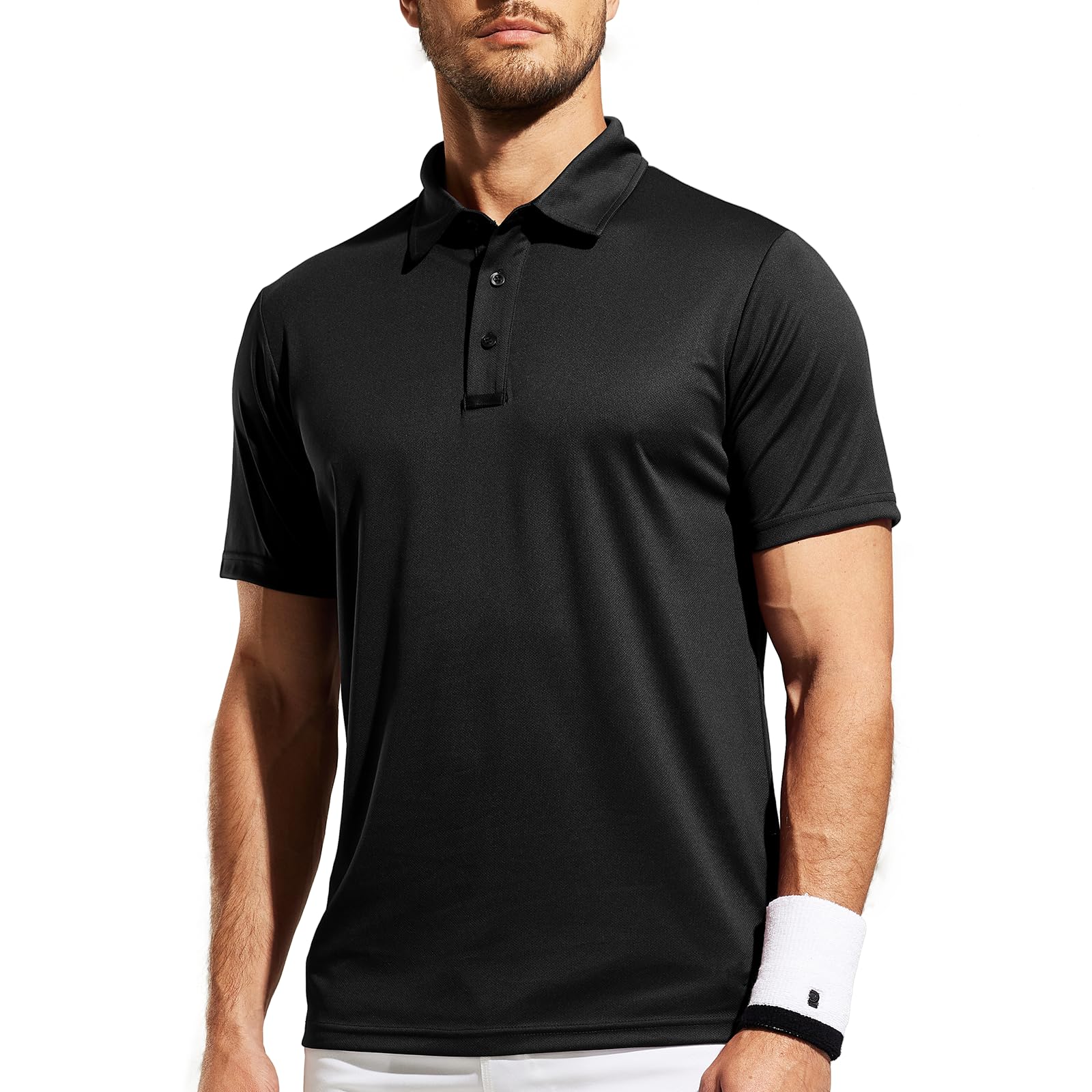MIER Men's Quick Dry Polo Shirts Polyester Casual Collared Tennis Shirts, Moisture-Wicking, Short Sleeve
