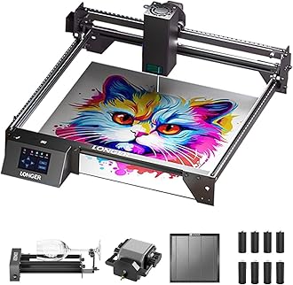 Longer RAY5 20W Laser Engraver with Air Pump,440mm*440mm Honeycomb, Y-axis Rotary Roller 360° Rotation with Bracket，8Pcs Laser Engraver Raiser Laser，DIY Engraver Tool for Metal/Glass/Wood