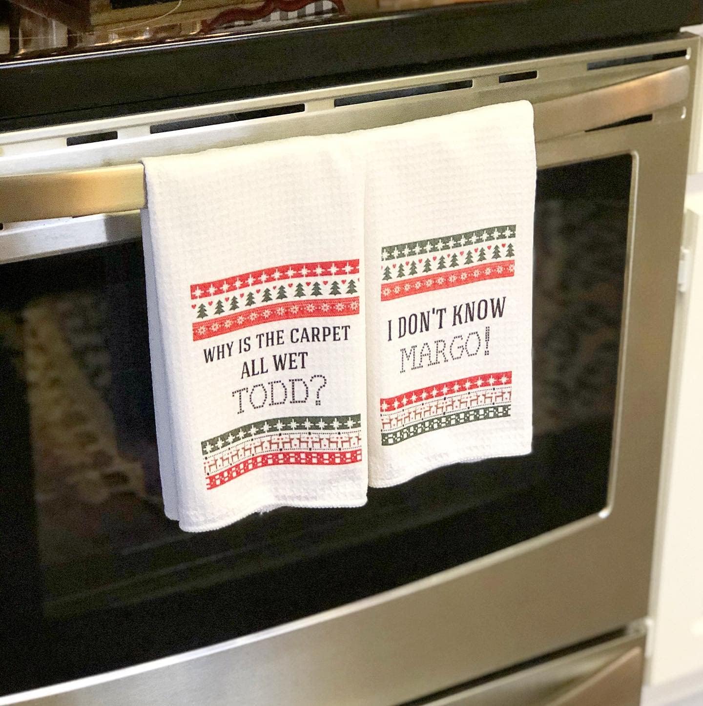 Funny Christmas Towel Set Todd and Margo White Elephant