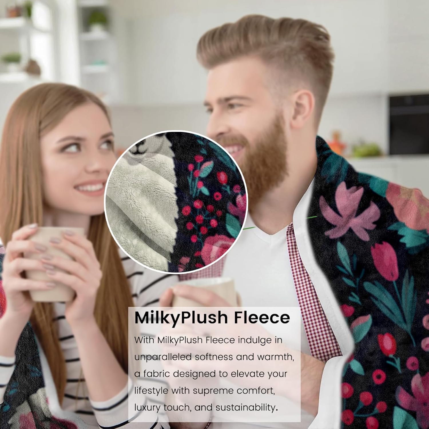 Floral Llama Soft Fleece Throw Blanket – Comfy, Lightweight & Warm Plush Flannel for Sofa, Bed, Travel, Living Room – Fuzzy, Anti-Pilling Design for Outdoor Use 50×60inch - Image 4