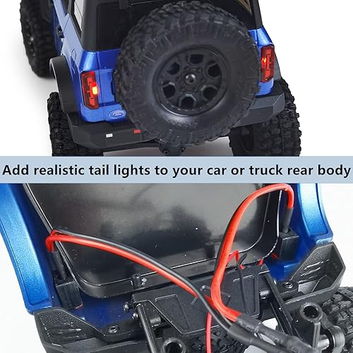 Miniatura 4 de MORLORDY Luces traseras LED RC para 1/24 RC Crawler Car SCX24 actualizaciones Bronco AXI00006 Accesorios