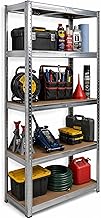 DIVCHI 5 Tier Storage Rack Heavy Duty Shelving Aluminium Garage Shelves Heavy Duty Shed Storage Racking Shelf For Warehouse Workshop & Office (Silver, Pack of 1)