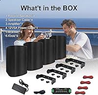 Vista 7 de STUDIOFINIX Altavoces Bluetooth para interiores y exteriores de 5.25 pulgadas, 600 vatios, sistema de montaje en pared con cable para todo