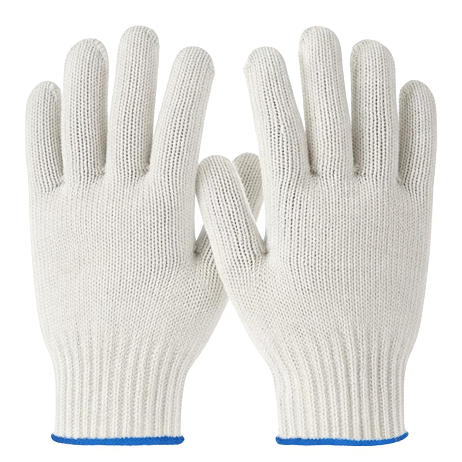 Zpqjv Off-White 2 Pcs Double Layer Heat Resistant Oven Gloves, Oven Gloves With Fingers, Ovens Mitts With Fingers For Baking, Grilling, Cooking, Bbq