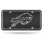 Rico Industries NFL Football Buffalo Bills Carbon Fiber Metal Auto Tag 6 x 12 - Great For Truck/Car/SUV