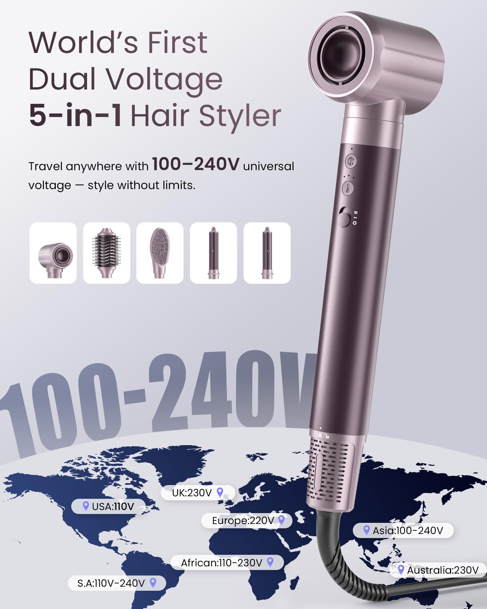 Amazon.com: MESCOMB Dual Voltage Hair Dryer Brush - 5 in 1 Hair