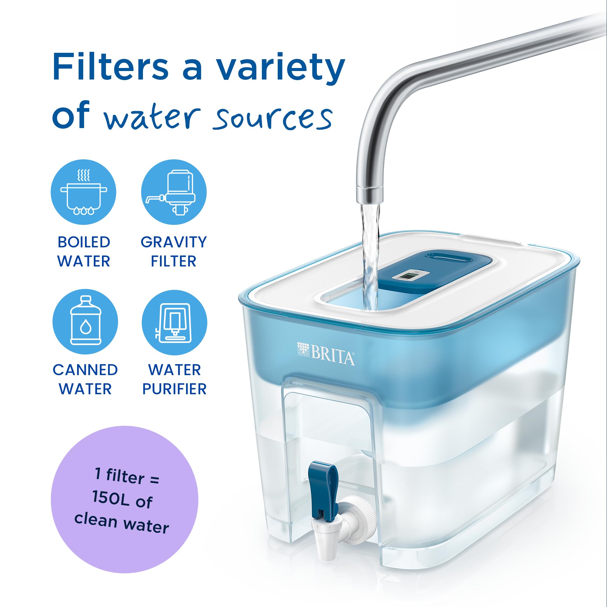 Brita Flow Xxl Dzbanek Filtrujący, Niebieski, 8,2 l