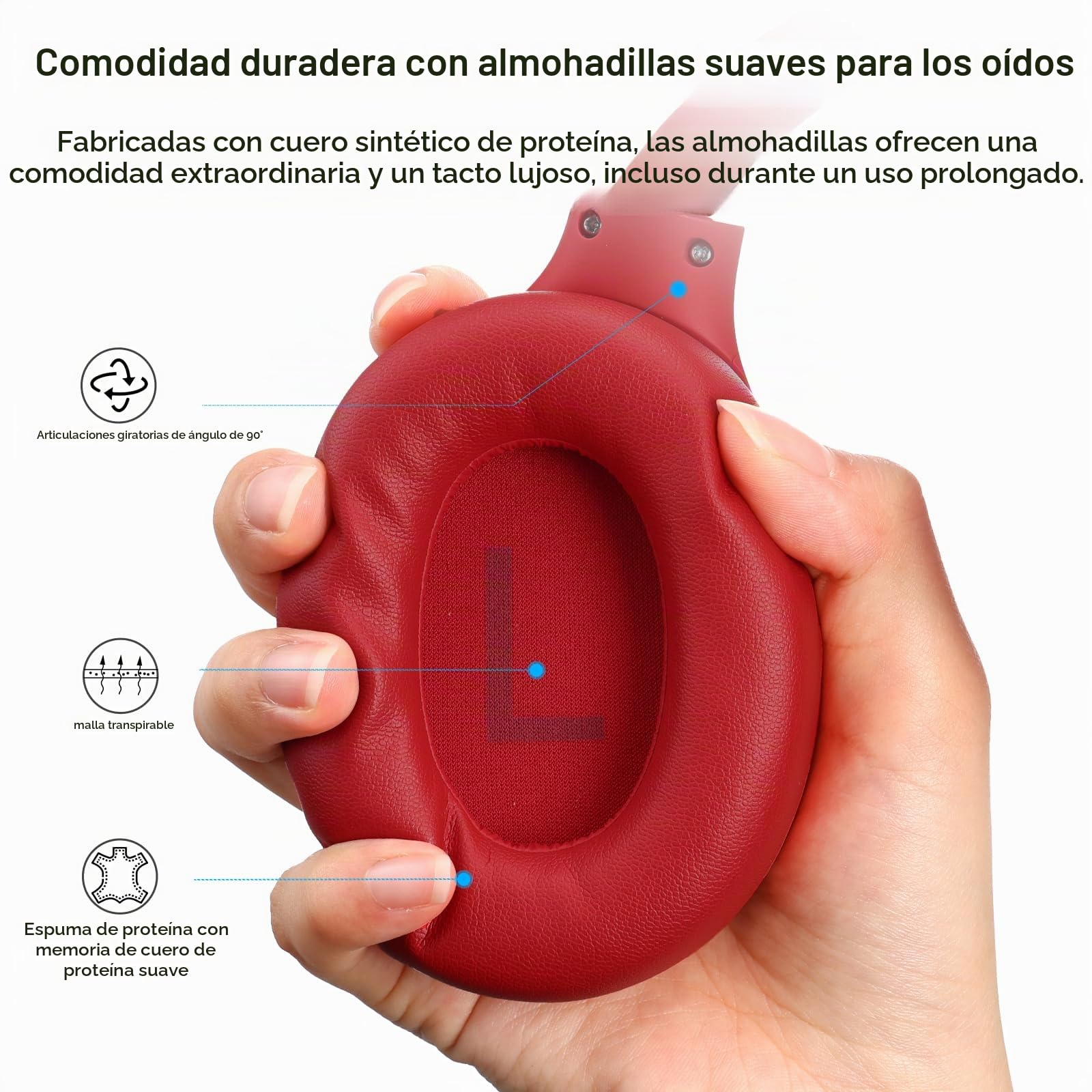 TOZO HT2 Cascos Inalámbricos Bluetooth ANC Híbrida y 60H Reproducción | ORIGX Sonido premium, 32 EQs con TOZO App, llamadas ENC nítidas, diadema ajustable, plegable portátil, conexión 3.5mm y USB-C