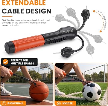 Ball Pump Kit Hand Air Pump for Football, Basketball, Soccer Ball, Volleyball | Portable Air Pump for Sports Equipment, Inflatables & Pool (Style B)