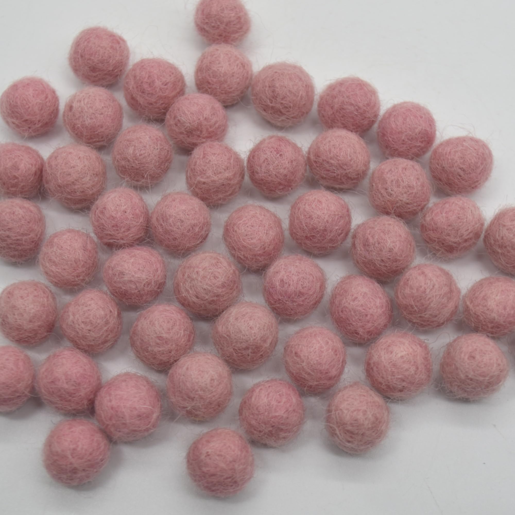 Oriental Direct Based In Yorkshire Pastel Pink 100% Wool Felt Balls - 50 Felt Balls - 1Cm