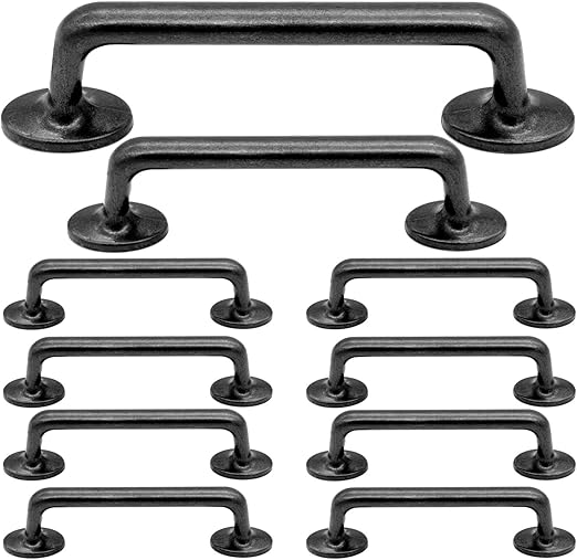 ZHANGJIAHE Rustic Handles Vintage Black Drawer pulls 3 7/8