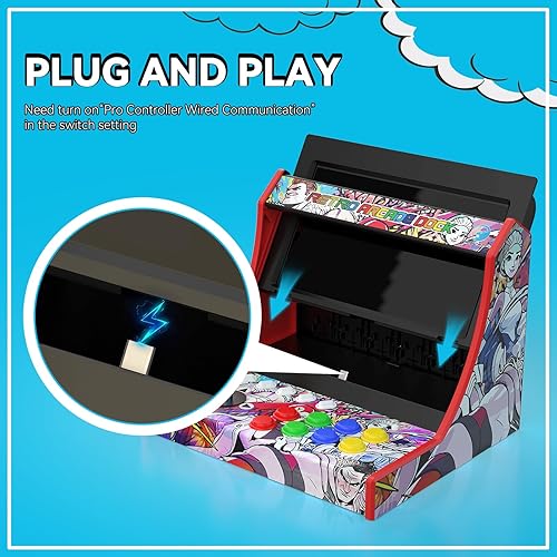 Miniatura 4 de Palanca de Arcade Retro para Switch 2/OLED/Switch, Mini Gabinete de Máquina Arcade con 12 Ranuras para Tarjetas de Juego y Tarjeta SD, Soporta Turbo