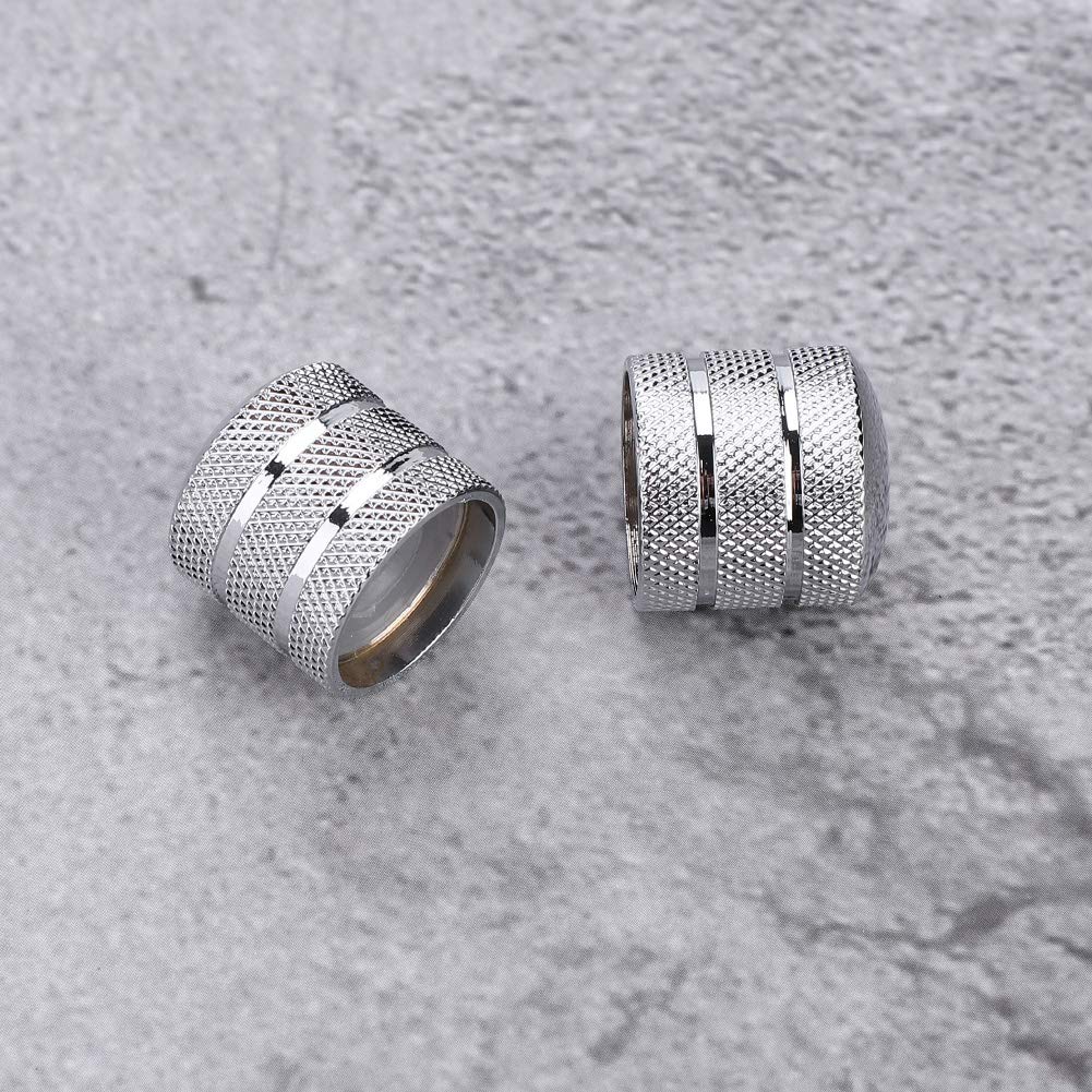 Metalowe gałki do gitary basowej, srebrne, pokrętło regulacji głośności 6 mm metalowy potencjometr pokrętło sterujące do gitary elektrycznej basowej