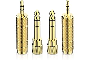 DIGITNOW 1/8 to 1/4 Adapter Gold Plated 4-Pack