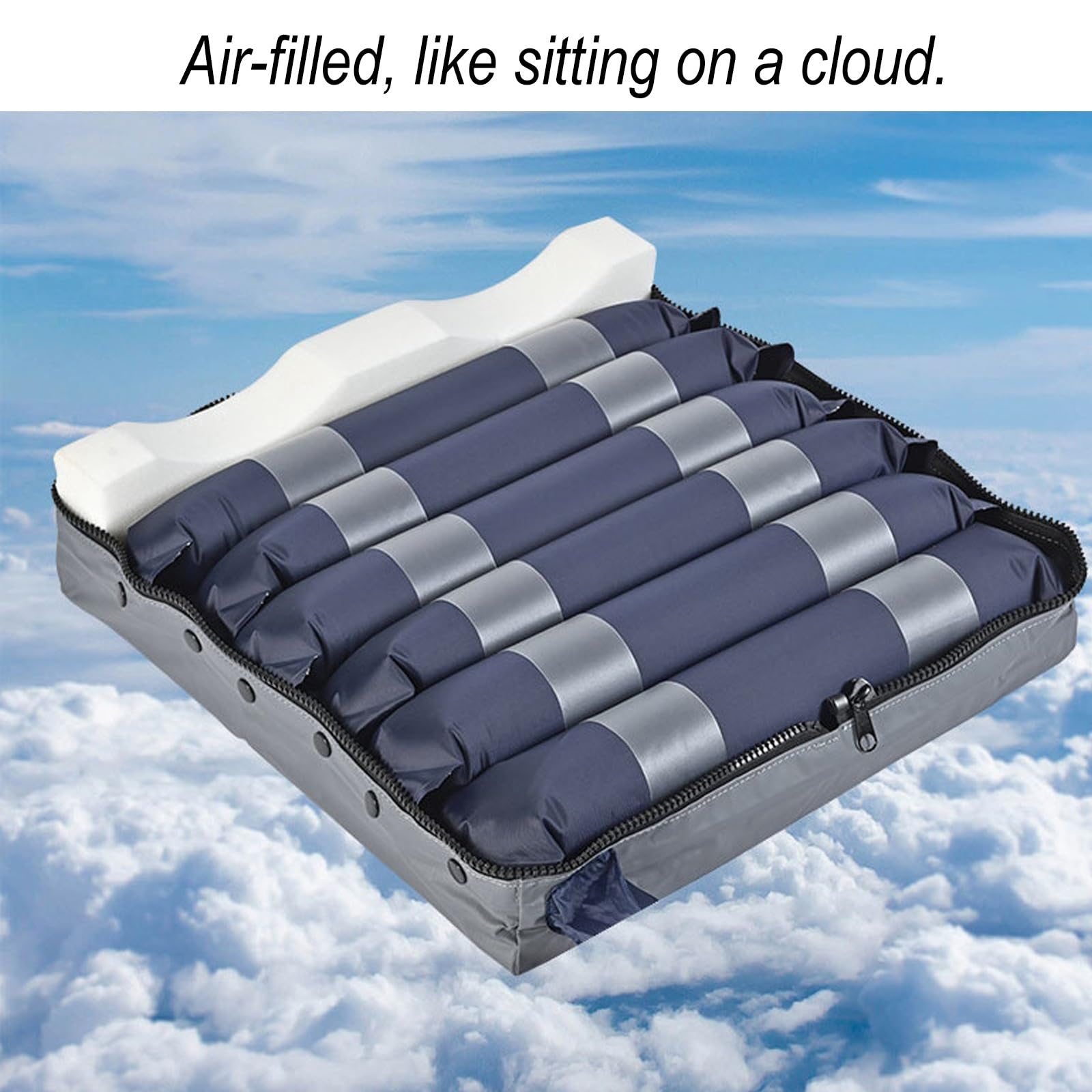 Cojín inflable for asiento de silla de ruedas antiescaras, almohada for el coxis, descompresión, con bomba aire silenciosa automática,adecuado for sillas ruedas, sillas de oficina,asientos automóvil